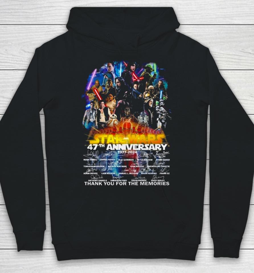 Star Wars 47Th Anniversary 1977 2024 Thank You For The Memories Signatures Hoodie