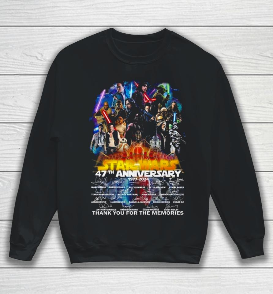 Star Wars 47Th Anniversary 1977 2024 Thank You For The Memories Signatures Sweatshirt