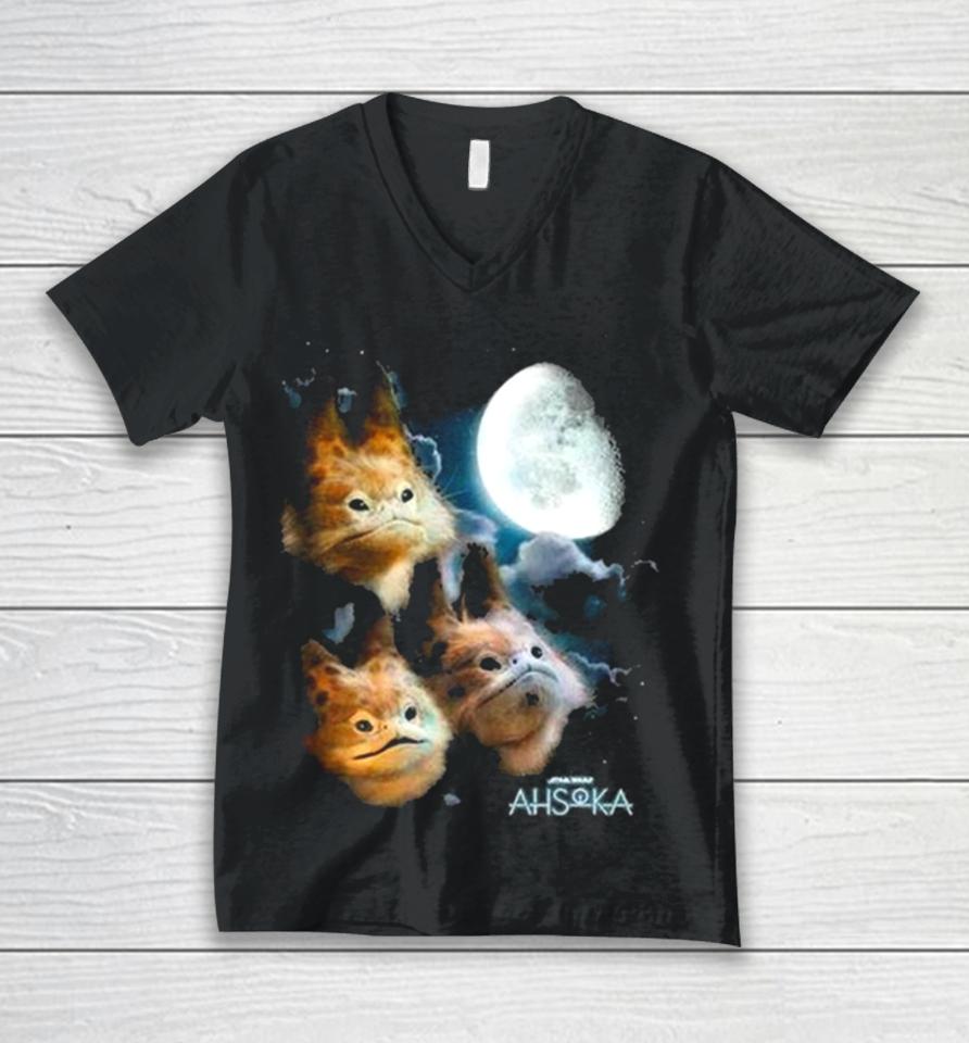 Star Wars Ahsoka Three Loth Cat Moon Unisex V-Neck T-Shirt