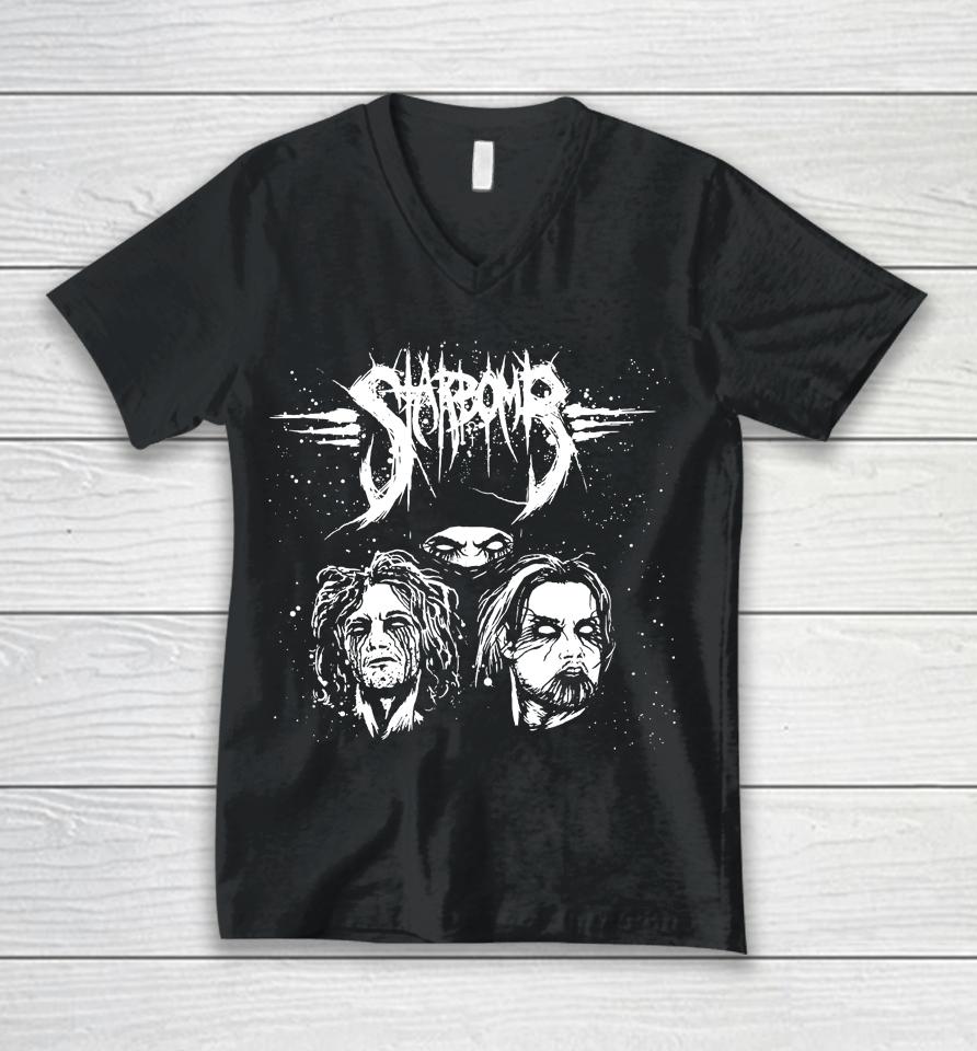 Starbomb Black Metal Unisex V-Neck T-Shirt