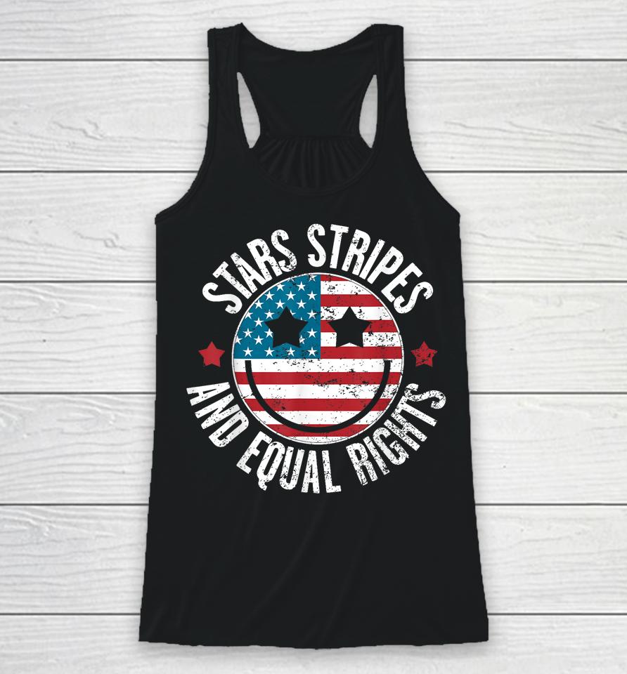Stars Stripes And Equal Rights 4Th Of July Women's Rights Racerback Tank