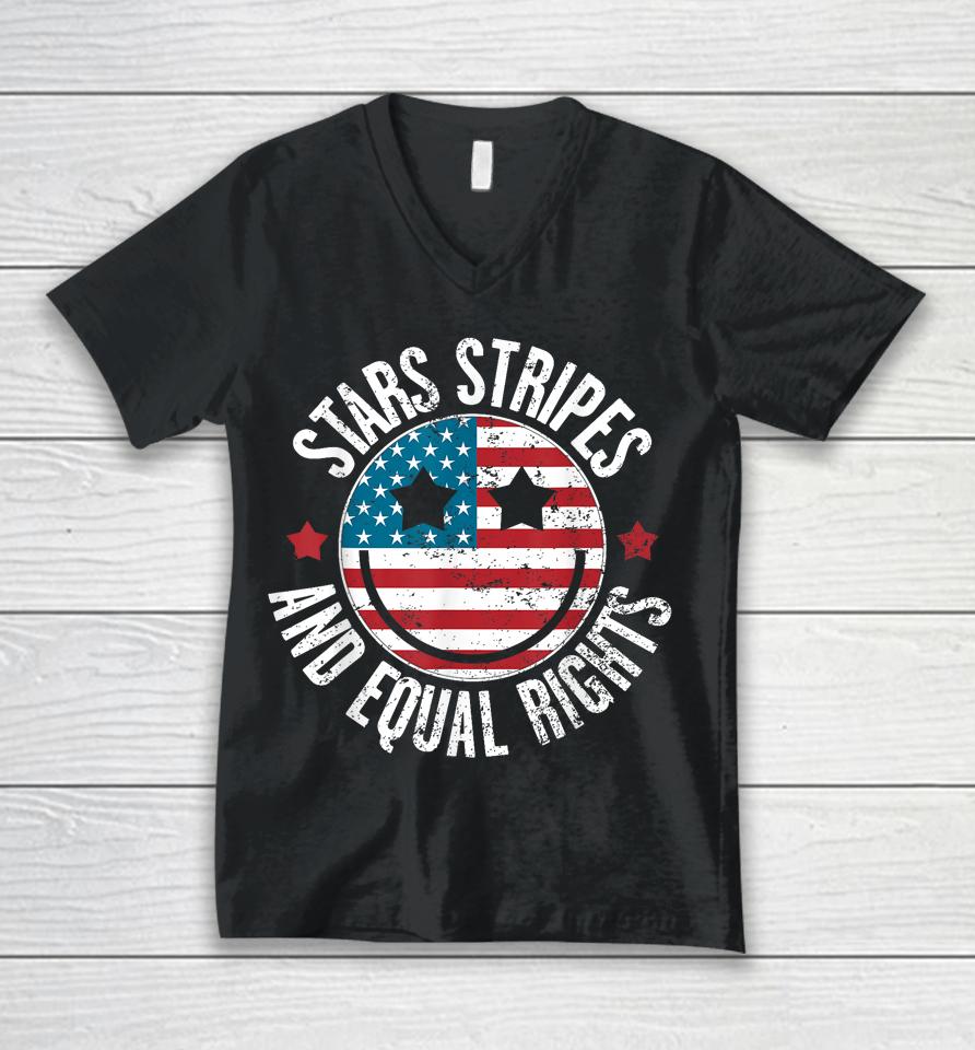 Stars Stripes And Equal Rights 4Th Of July Women's Rights Unisex V-Neck T-Shirt