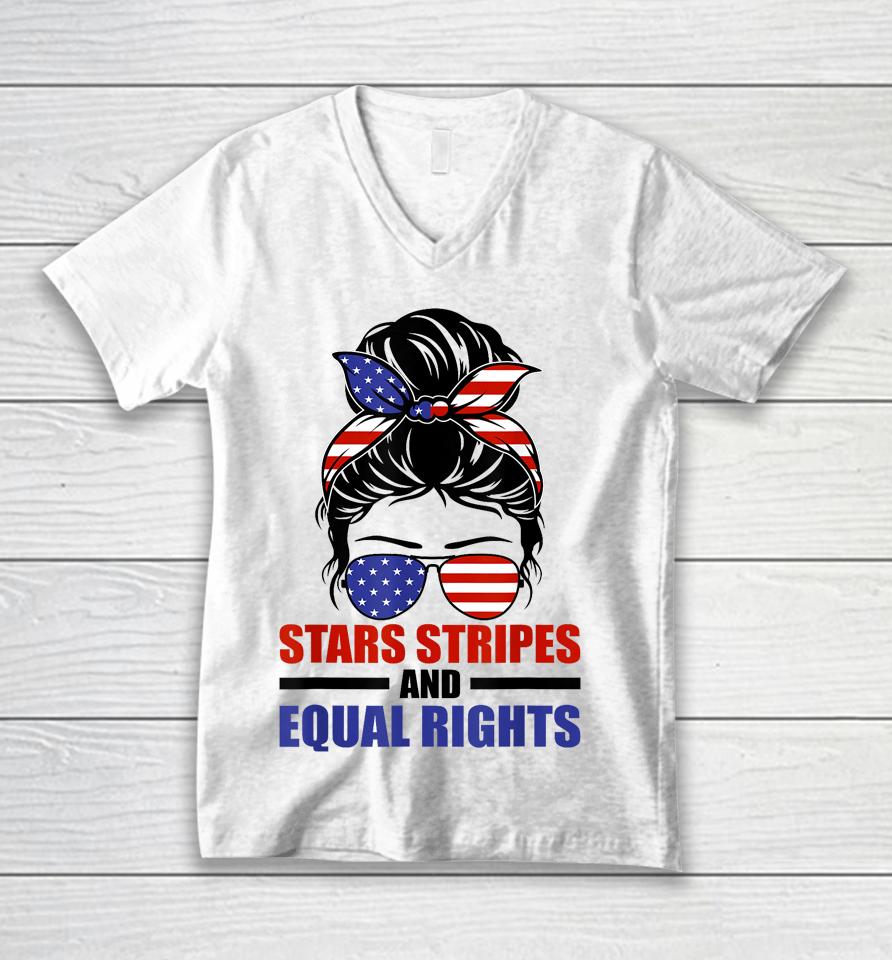 Stars Stripes And Equal Rights Unisex V-Neck T-Shirt