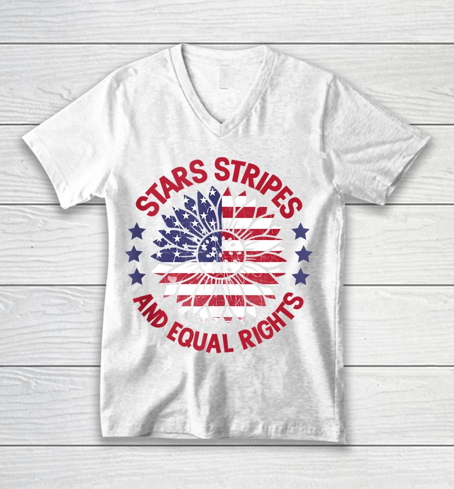 Stars Stripes And Equal Rights Unisex V-Neck T-Shirt