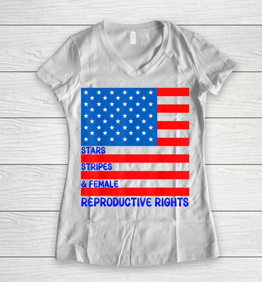 Stars Stripes &Amp; Equal Rights 4Th Of July Independence Women V-Neck T-Shirt