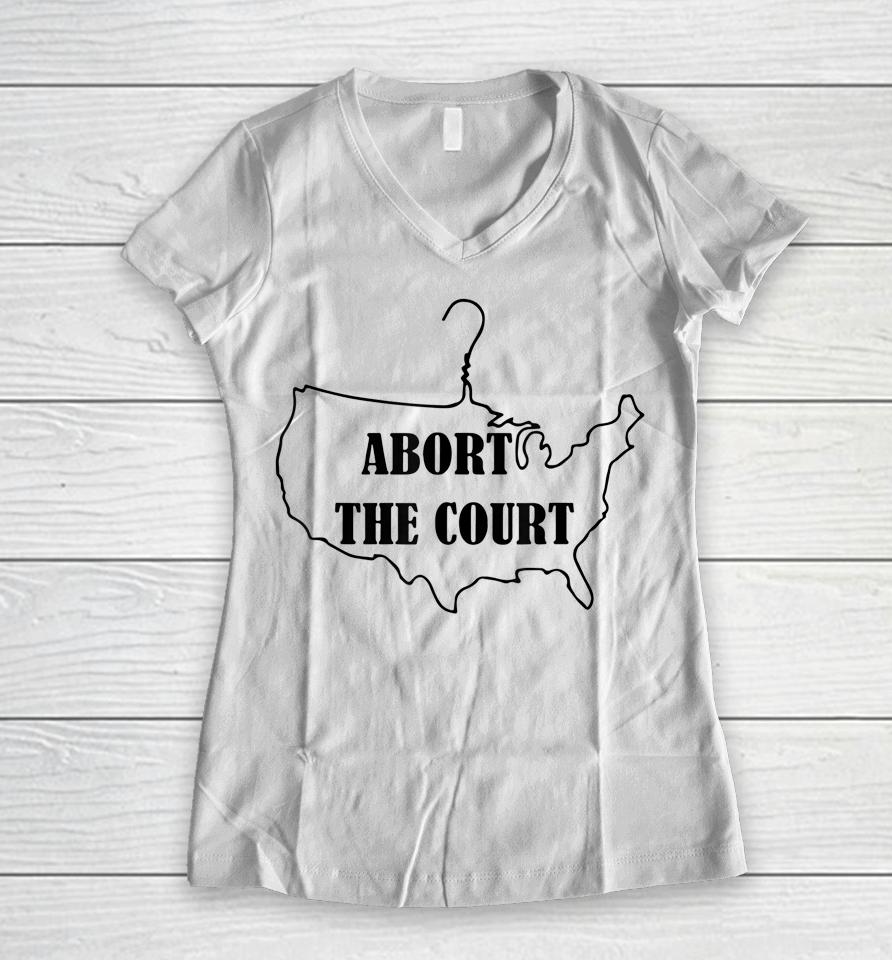 Stars Stripes Reproductive Rights Coat Hanger Pro Choice Women V-Neck T-Shirt
