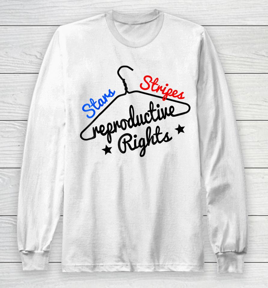 Stars Stripes Reproductive Rights Coat Hanger Pro Choice Long Sleeve T-Shirt