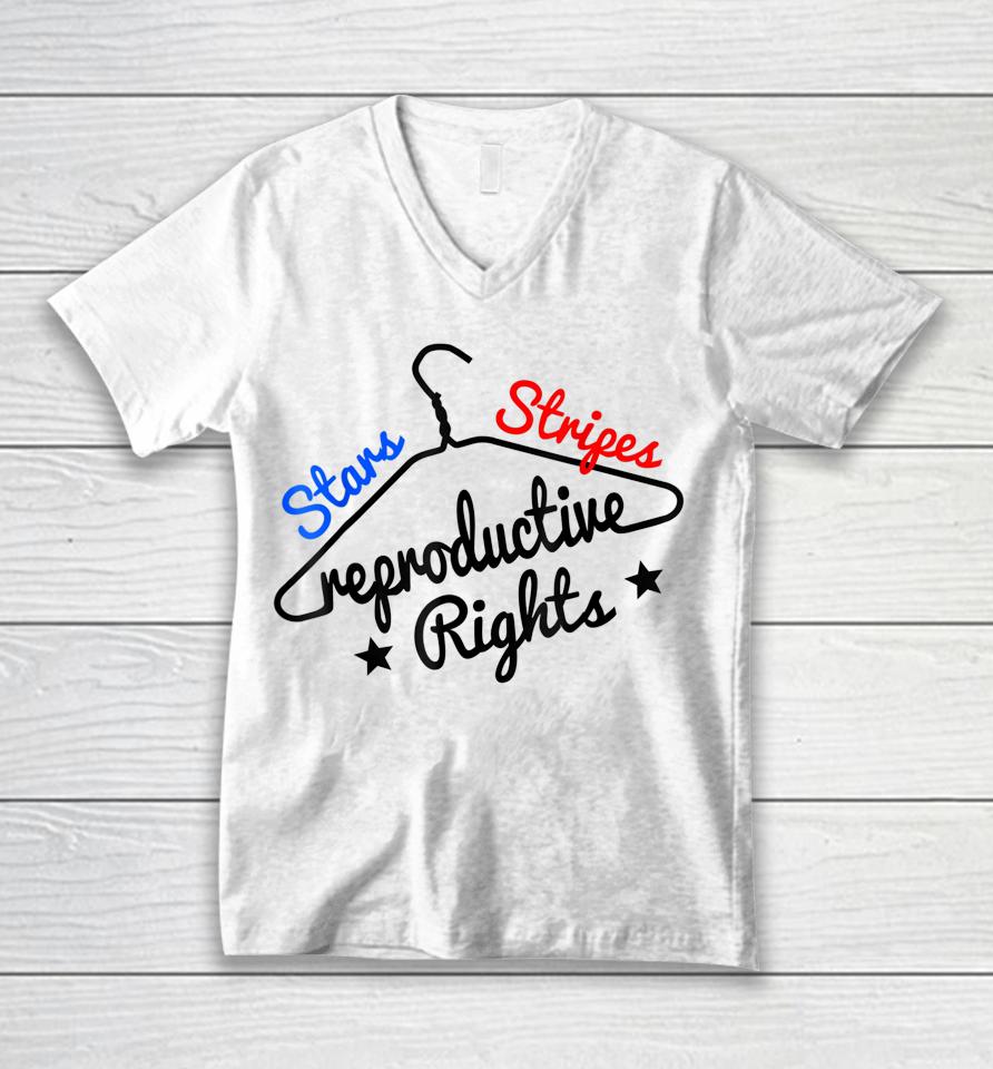 Stars Stripes Reproductive Rights Coat Hanger Pro Choice Unisex V-Neck T-Shirt
