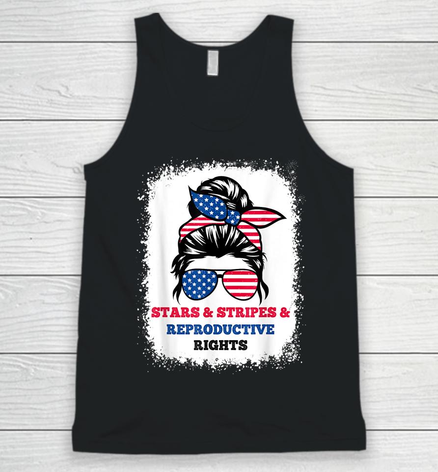 Stars Stripes Reproductive Rights Messy Bun 4Th Of July Unisex Tank Top