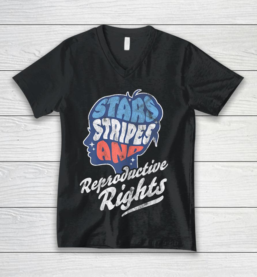 Stars Stripes Reproductive Rights Patriotic 4Th Of July Unisex V-Neck T-Shirt