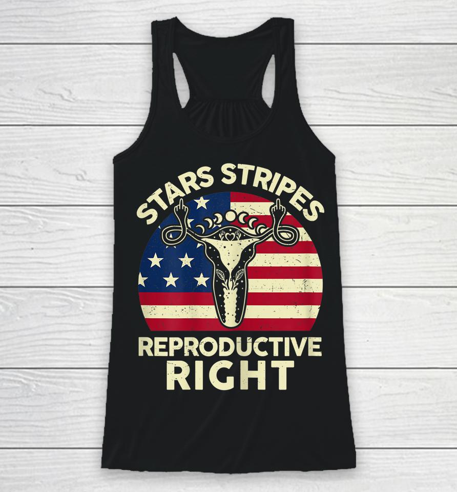 Stars Stripes Reproductive Rights Pro Choice Uterus Racerback Tank