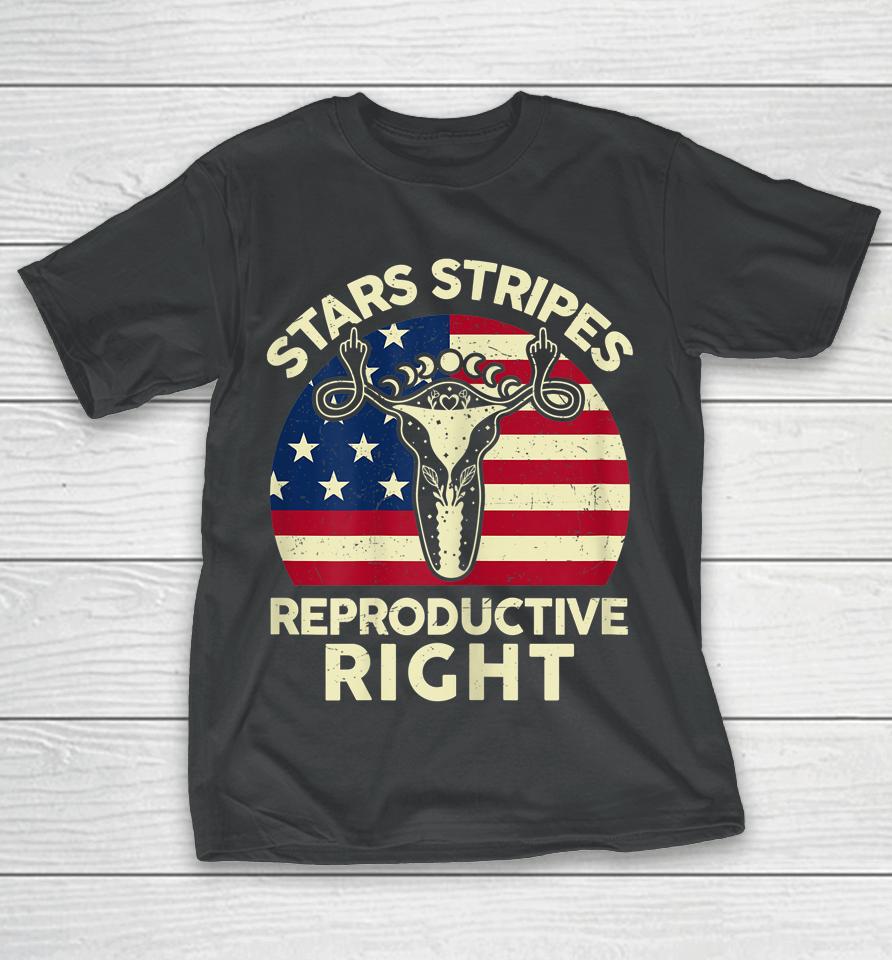 Stars Stripes Reproductive Rights Pro Choice Uterus T-Shirt
