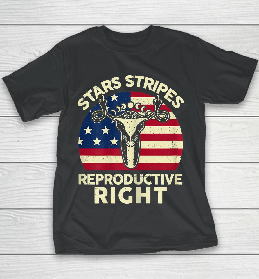 Stars Stripes Reproductive Rights Pro Choice Uterus Youth T-Shirt