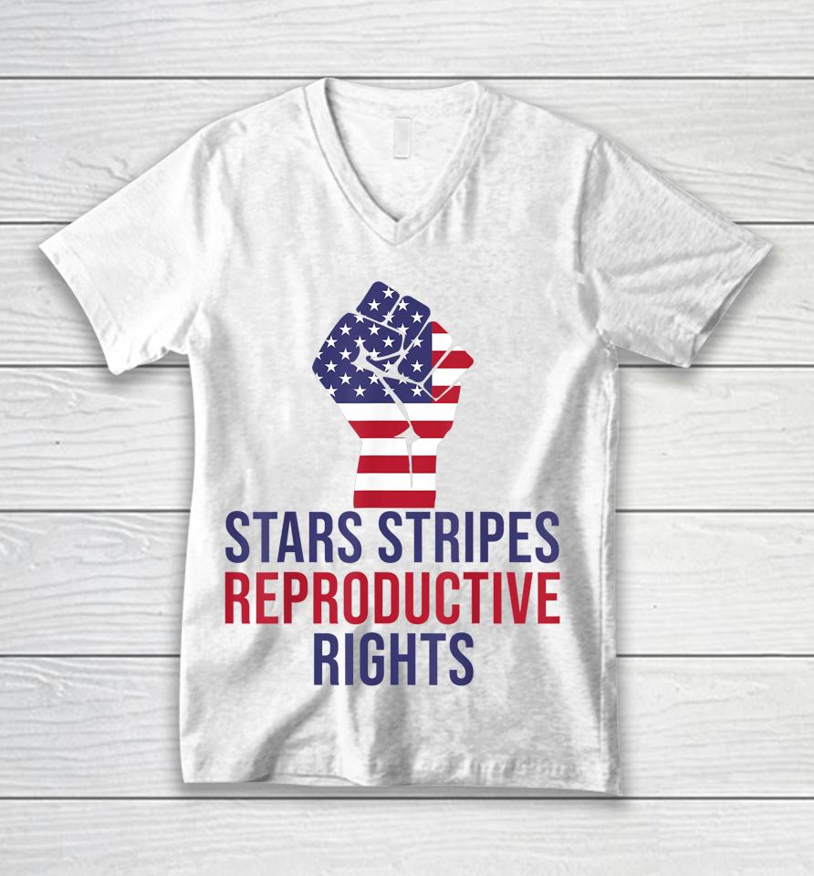 Stars Stripes Reproductive Rights Women American Feminist Unisex V-Neck T-Shirt