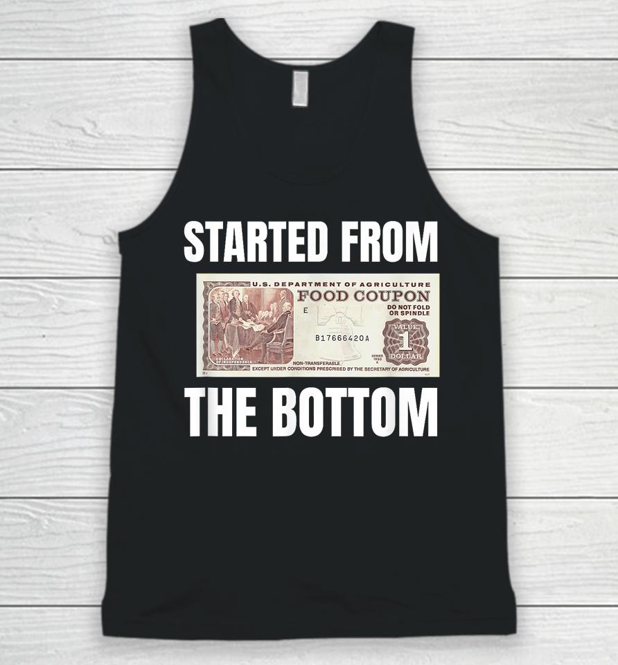 Started At The Bottom Funny Food Stamp 80'S 90'S Kids Know Unisex Tank Top