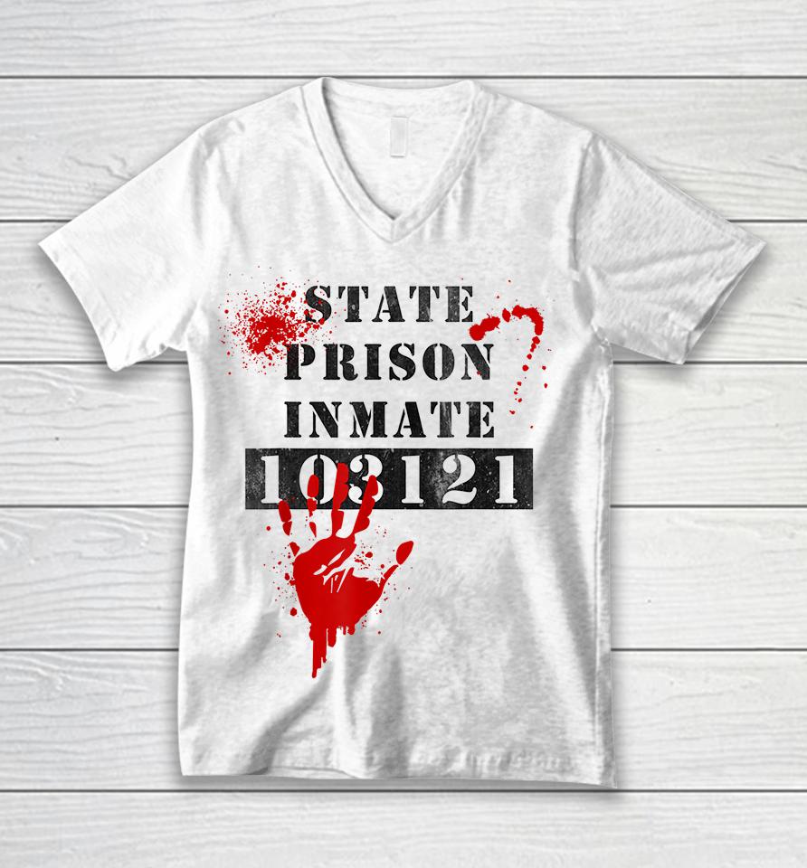 State Prison Inmate 103121 Vintage Halloween Unisex V-Neck T-Shirt