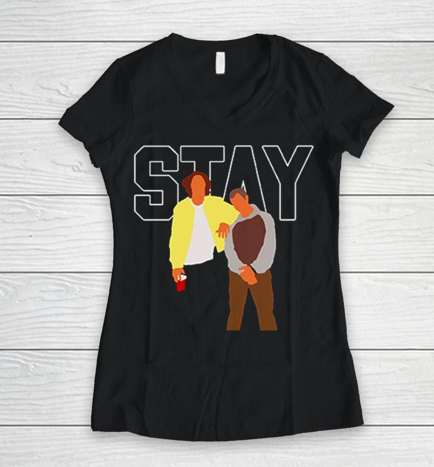 Stay The Kid Laroi Justin Bieber Art Women V-Neck T-Shirt