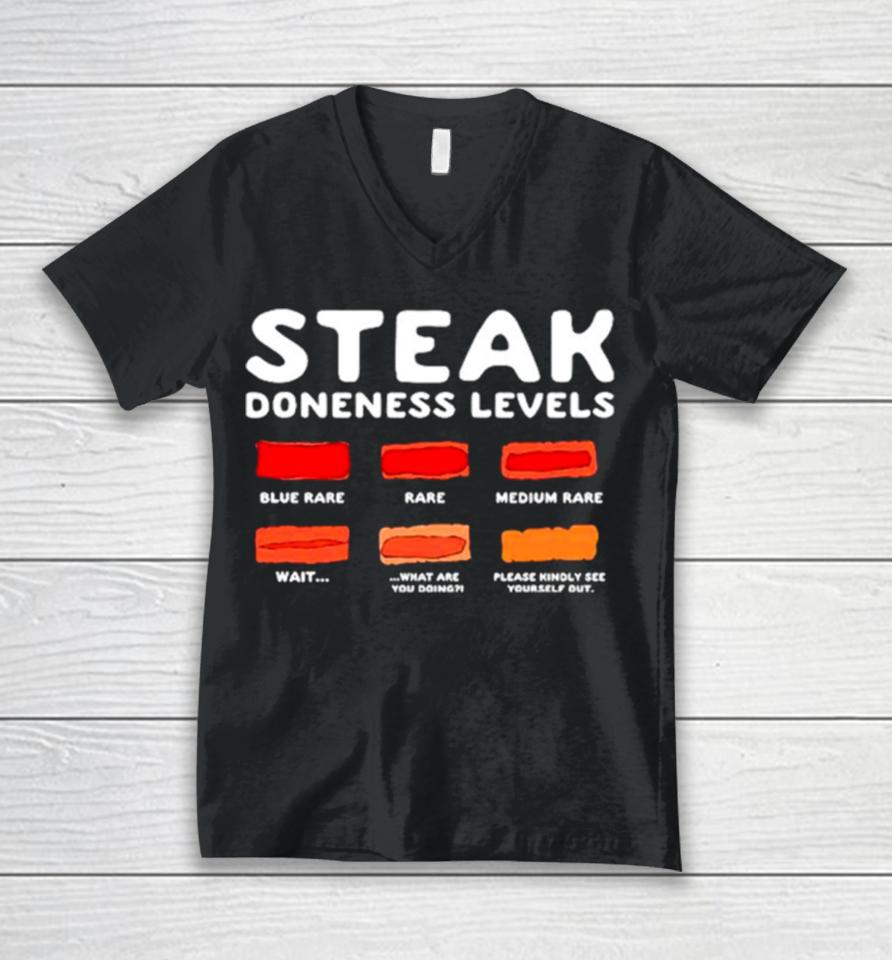 Steak Doneness Levels Unisex V-Neck T-Shirt