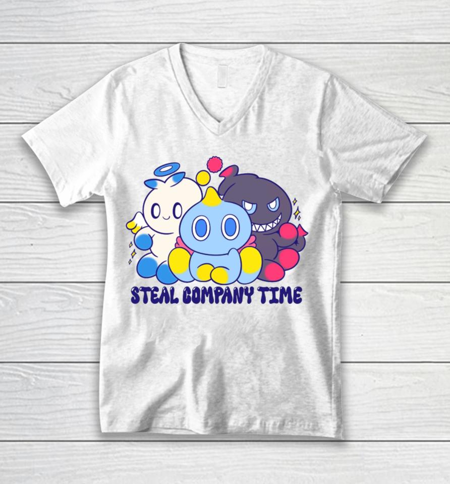 Steal Company Time Unisex V-Neck T-Shirt