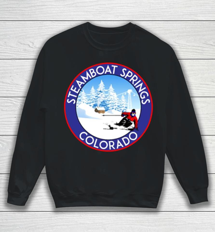 Steamboat Springs Colorado Ski Bike Hike Mountains Ski Lift Sweatshirt