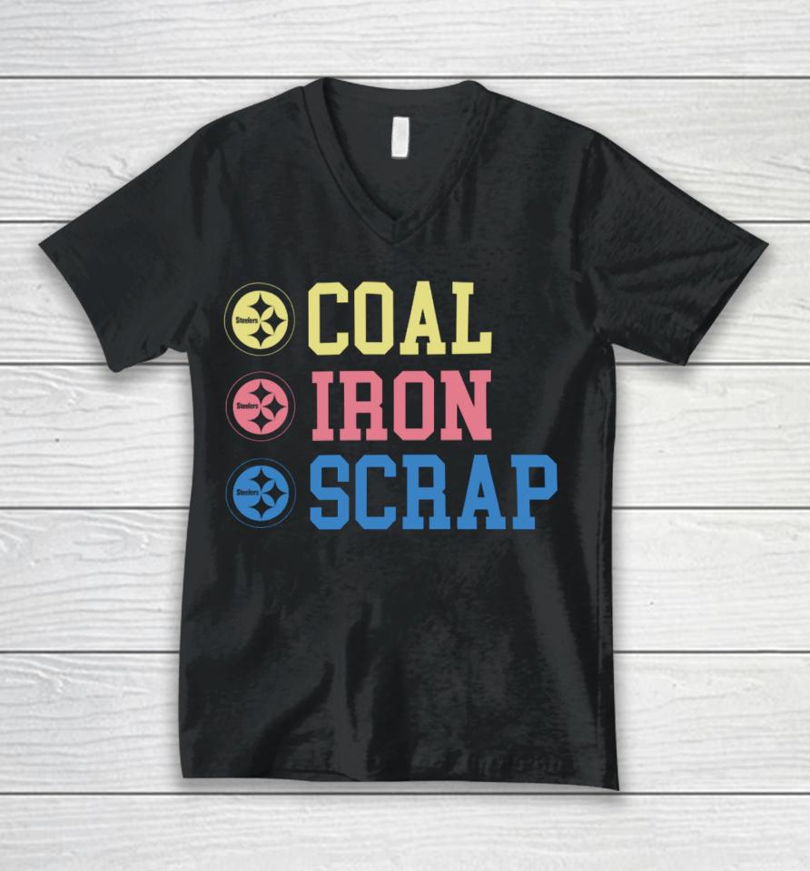 Steelers Coal Iron Scrap Unisex V-Neck T-Shirt