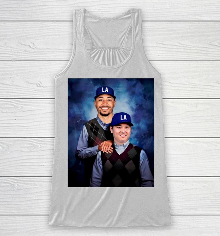 Step Brothers Shohei Othani And Mookie Betts Los Angeles Dodgers Racerback Tank