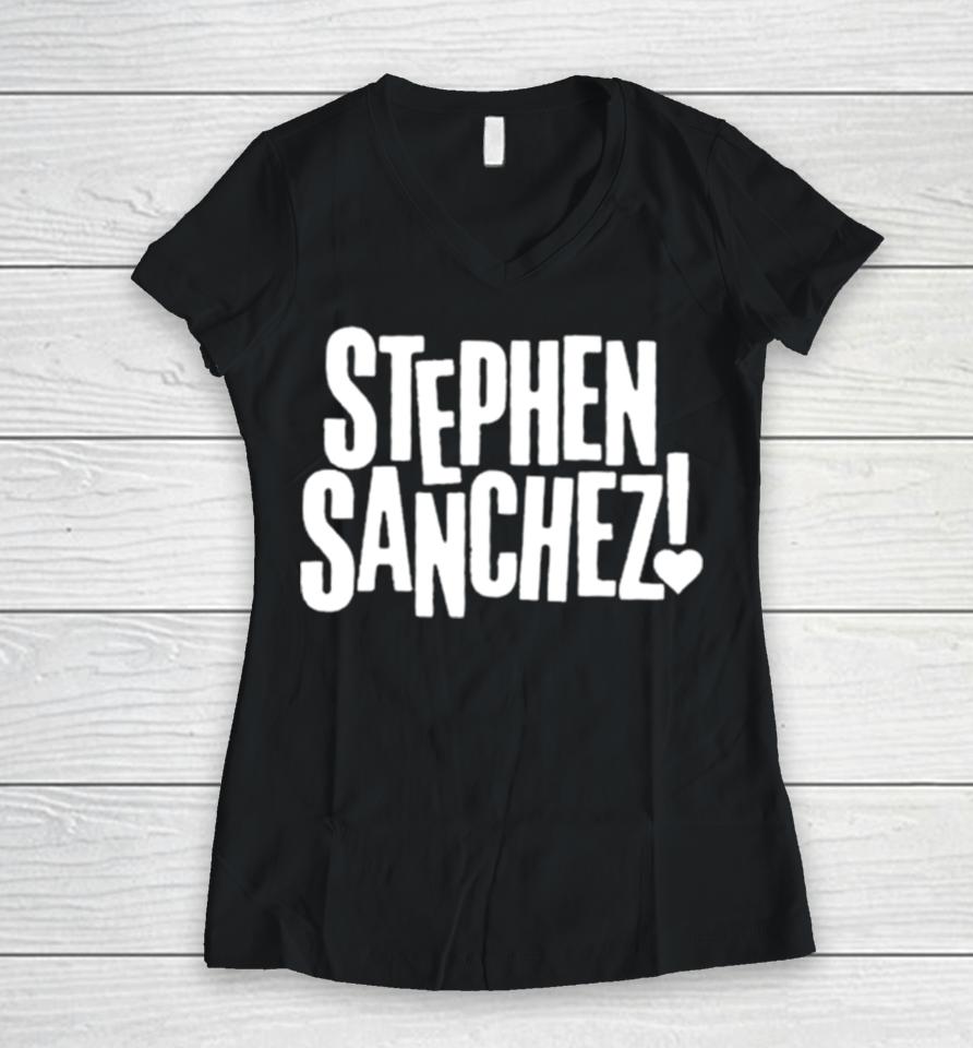 Stephen Sanchez 2024 The Troubadour Takes Europe Women V-Neck T-Shirt