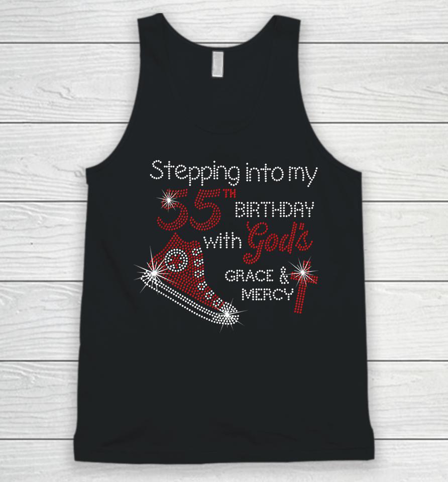 Stepping Into My 55Th Birthday With God's Grace And Mercy Unisex Tank Top