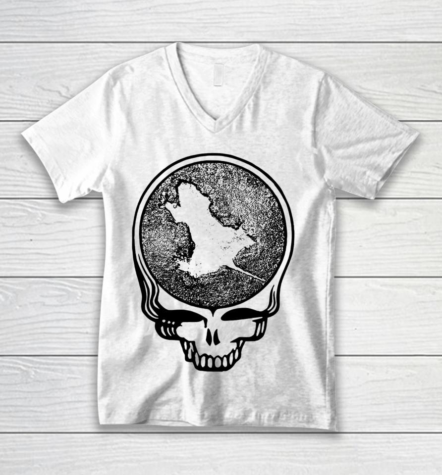 Stereospectral Prints Store Rat Hole Skull Unisex V-Neck T-Shirt