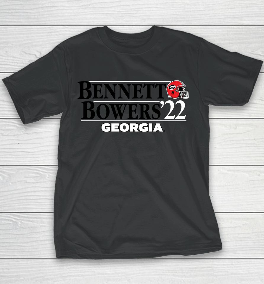 Stetson Bennett Iv Brock Bowers 22 Georgia Bulldogs Football Youth T-Shirt