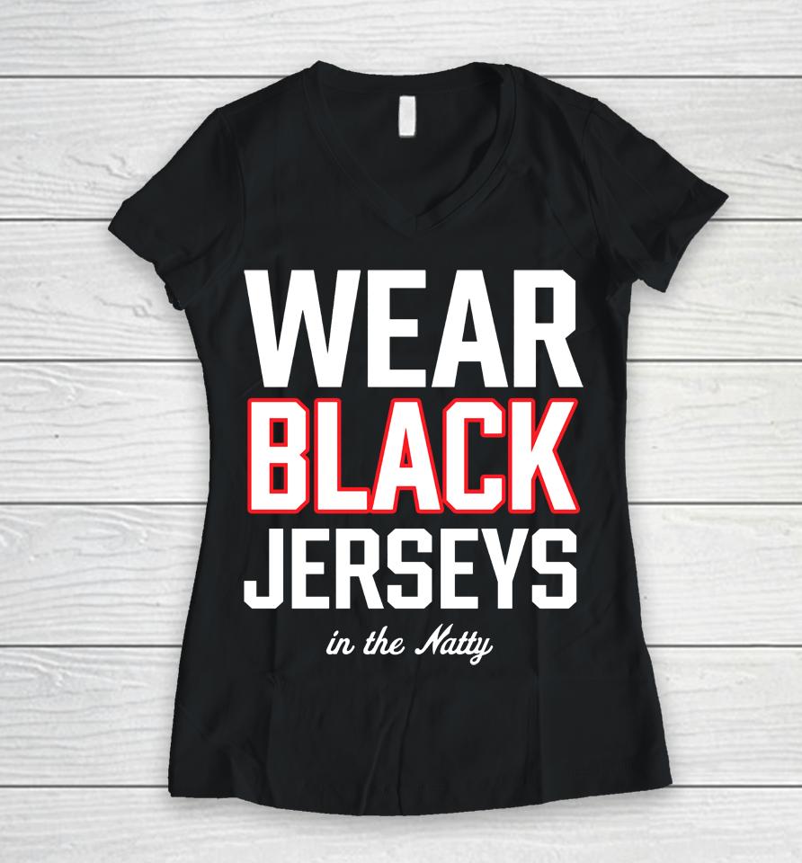 Stetson Bennett Wearing Wear Black Jerseys In The Natty Women V-Neck T-Shirt