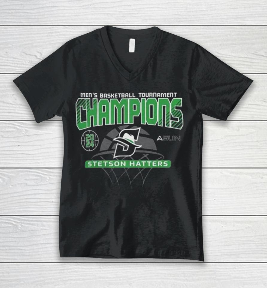 Stetson Hatters Men’s Basketball 2024 Asun Tournament Champions Unisex V-Neck T-Shirt