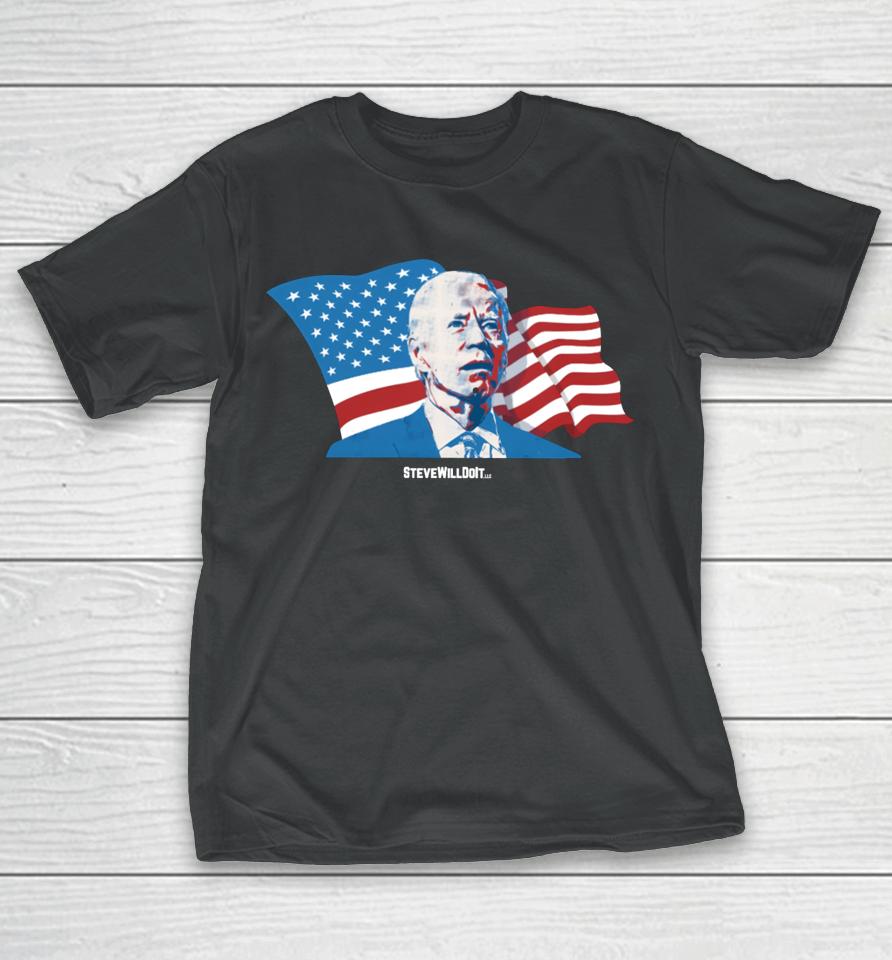 Steve Will Do It Store Steve Will Do It With Flag T-Shirt