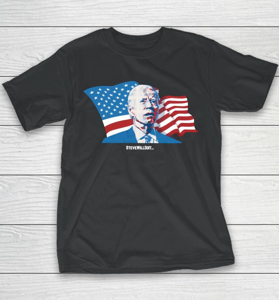 Steve Will Do It Store Steve Will Do It With Flag Youth T-Shirt