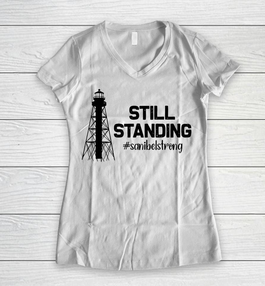 Still Standing Sanibel Strong Florida Hurricane Relief Women V-Neck T-Shirt