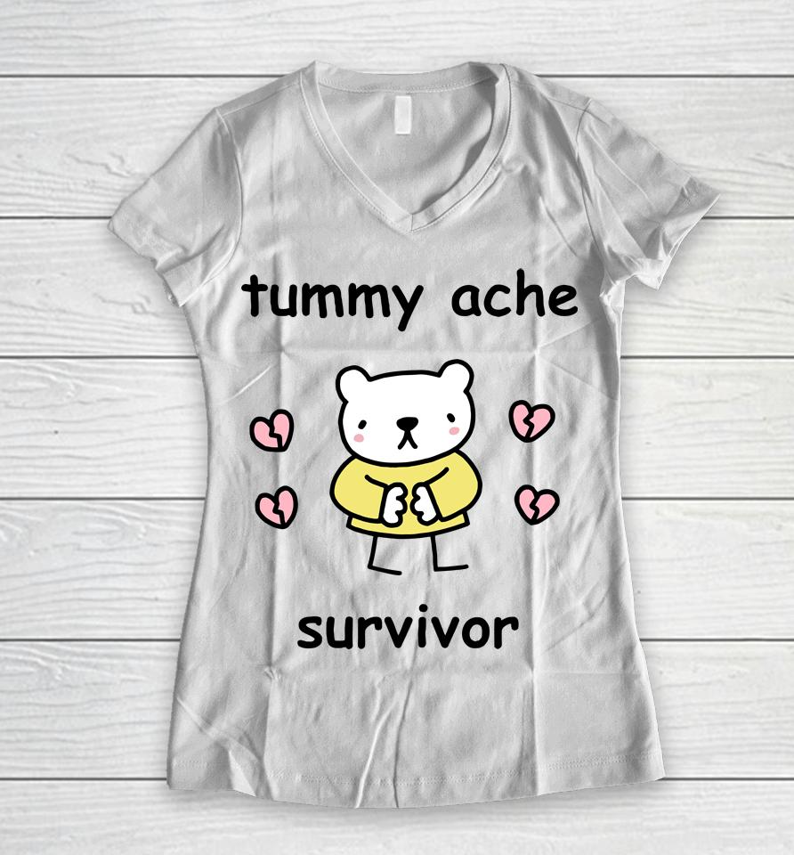 Stinky Katie Tummy Ache Survivor Women V-Neck T-Shirt