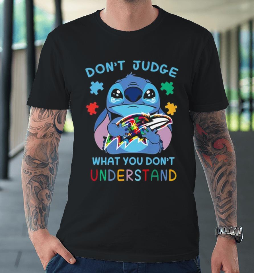 Stitch Baltimore Ravens Autism Awareness Don’t Judge What You Don’t Understand Premium T-Shirt
