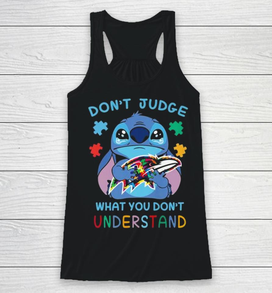 Stitch Baltimore Ravens Autism Awareness Don’t Judge What You Don’t Understand Racerback Tank