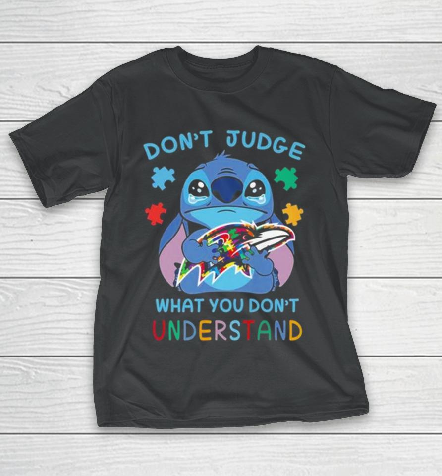 Stitch Baltimore Ravens Autism Awareness Don’t Judge What You Don’t Understand T-Shirt