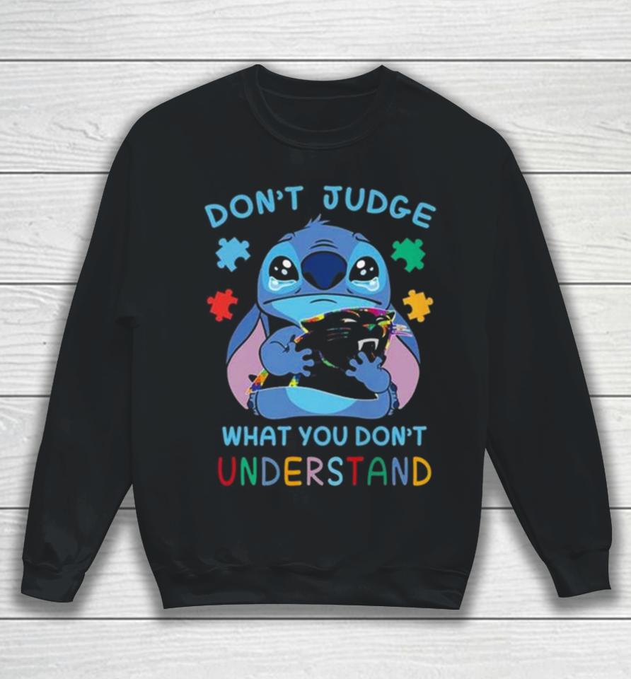 Stitch Carolina Panthers Autism Awareness Don’t Judge What You Don’t Understand Sweatshirt