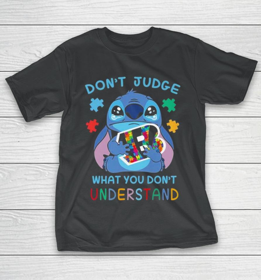 Stitch Cincinnati Bengals Autism Awareness Don’t Judge What You Don’t Understand T-Shirt