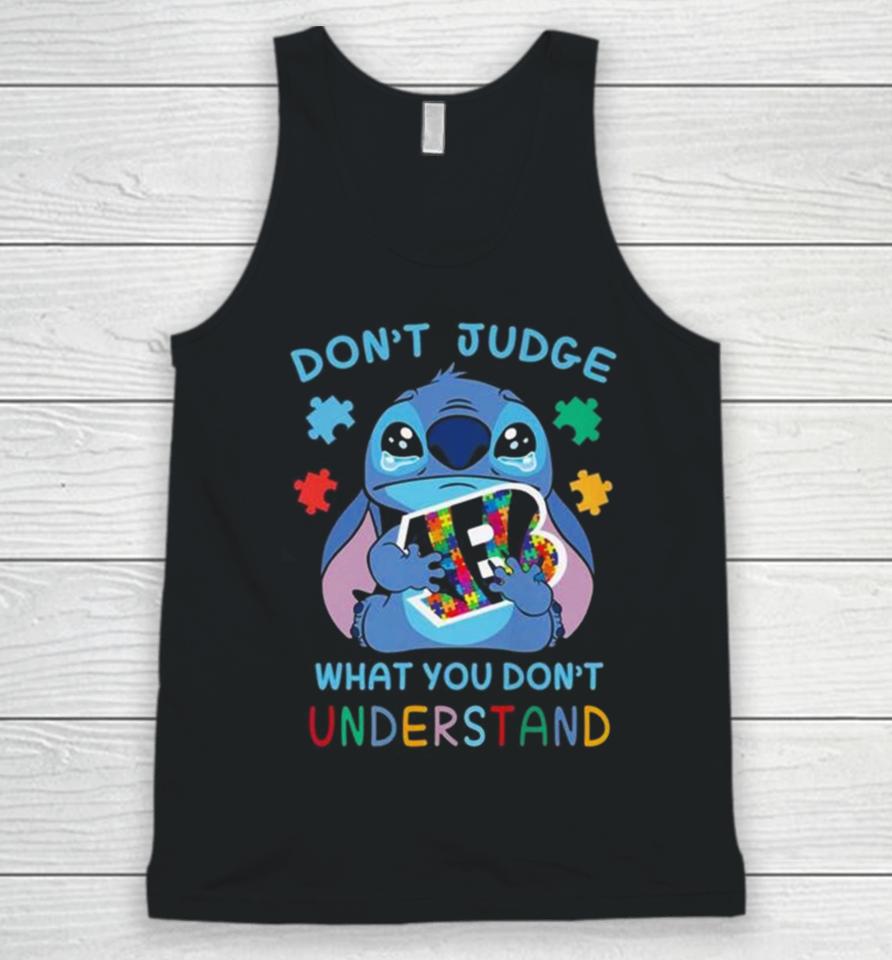 Stitch Cincinnati Bengals Autism Awareness Don’t Judge What You Don’t Understand Unisex Tank Top