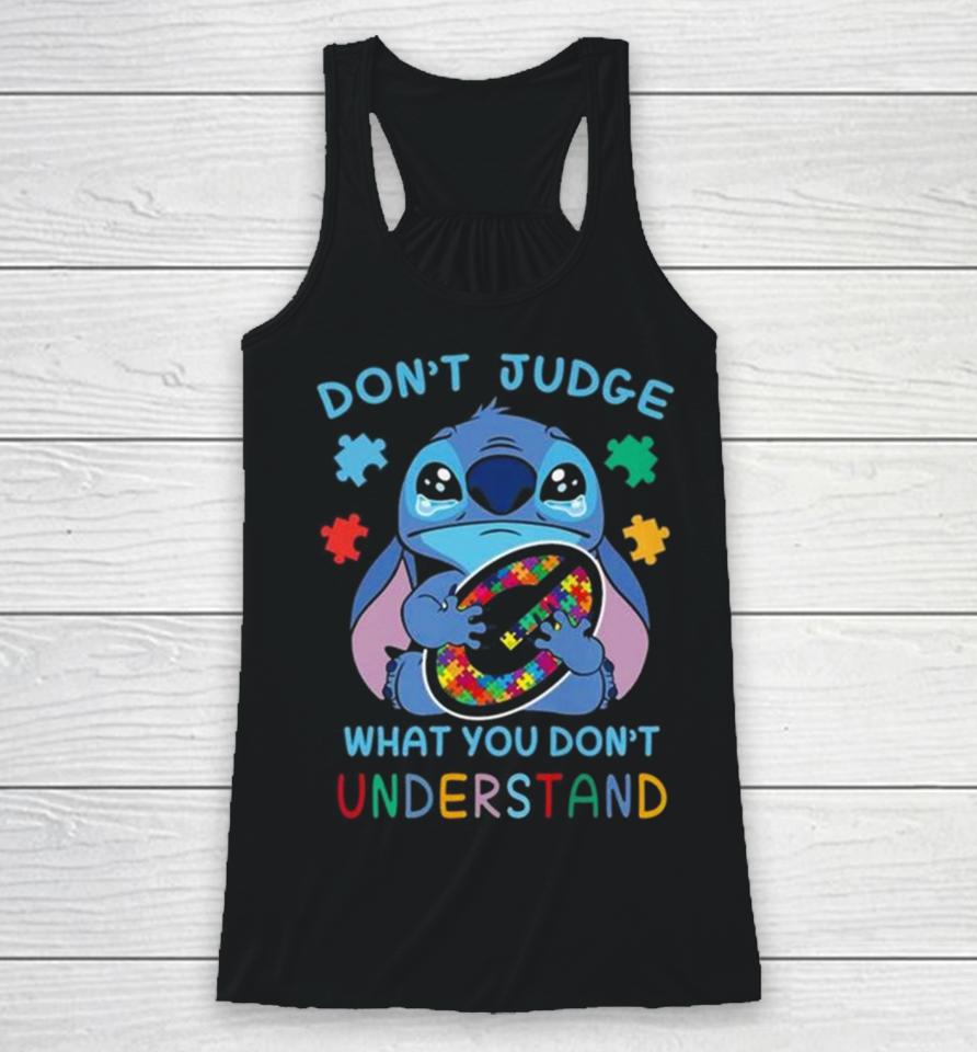 Stitch Green Bay Packers Autism Awareness Don’t Judge What You Don’t Understand Racerback Tank