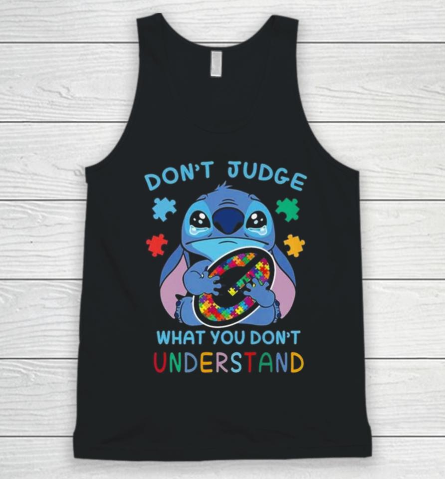 Stitch Green Bay Packers Autism Awareness Don’t Judge What You Don’t Understand Unisex Tank Top