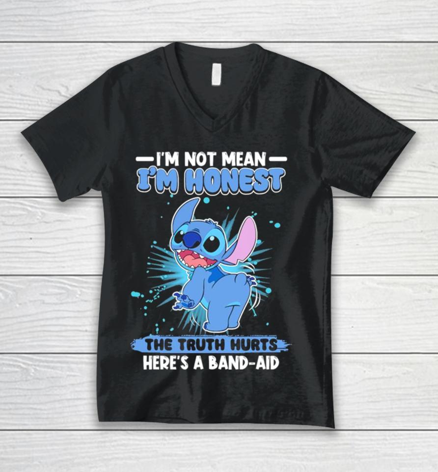 Stitch I’m Not Mean I’m Honest The Truth Hurts Here’s A Band Aid Unisex V-Neck T-Shirt