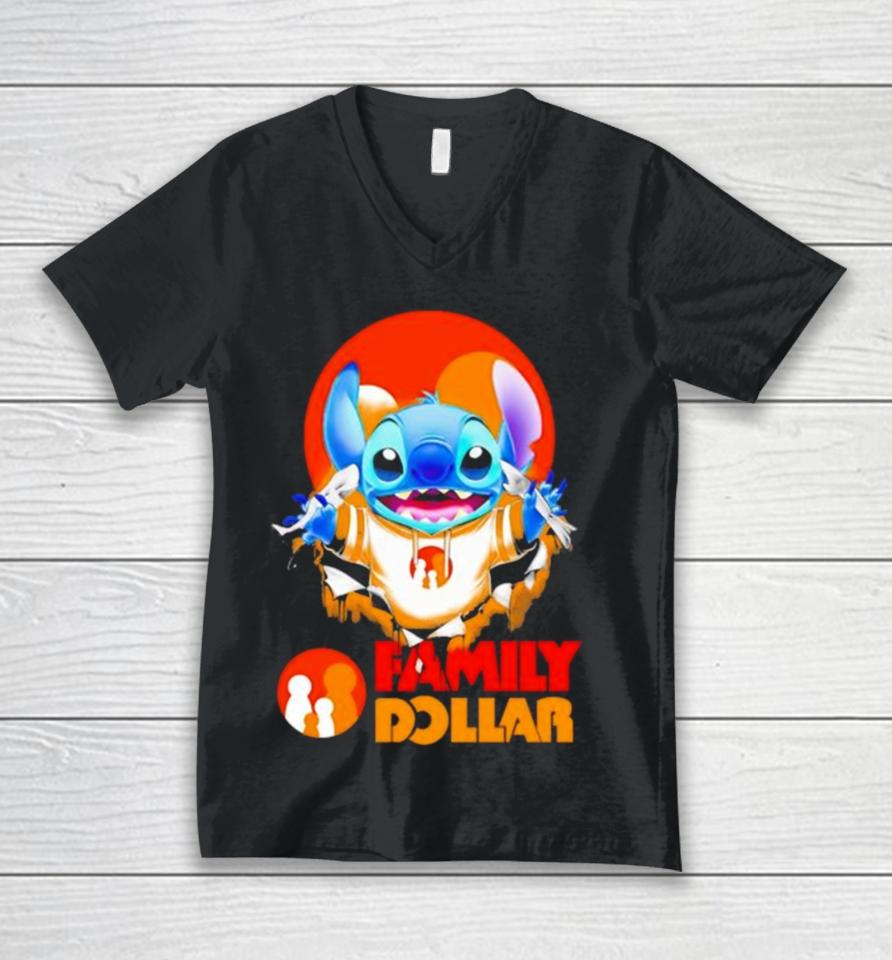 Stitch Inside Family Dollar Unisex V-Neck T-Shirt
