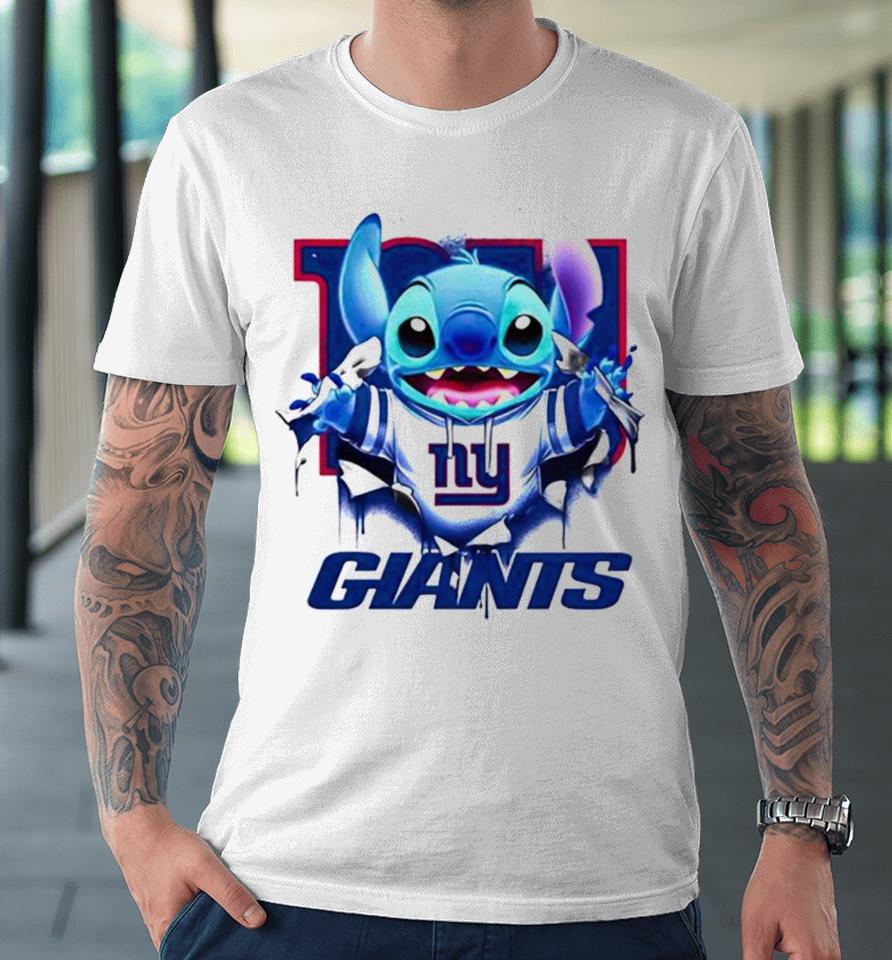 Stitch Inside New York Giants Logo 2024 Premium T-Shirt