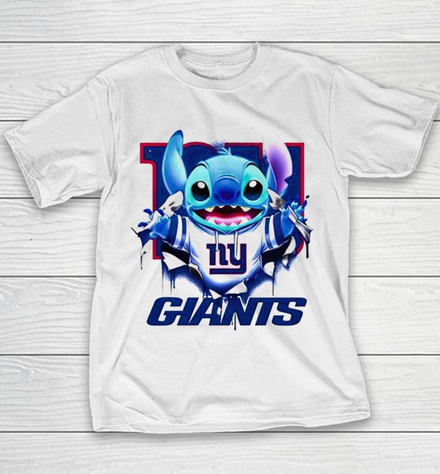 Stitch Inside New York Giants Logo 2024 Youth T-Shirt