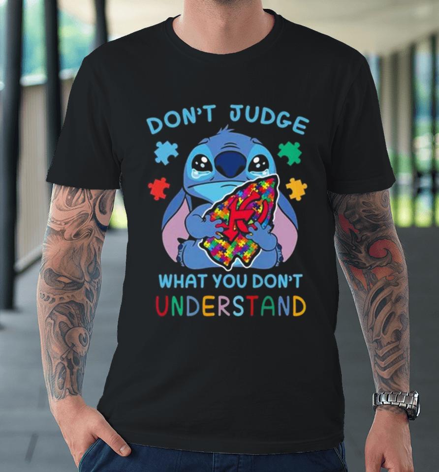 Stitch Kansas City Chiefs Autism Awareness Don’t Judge What You Don’t Understand Premium T-Shirt