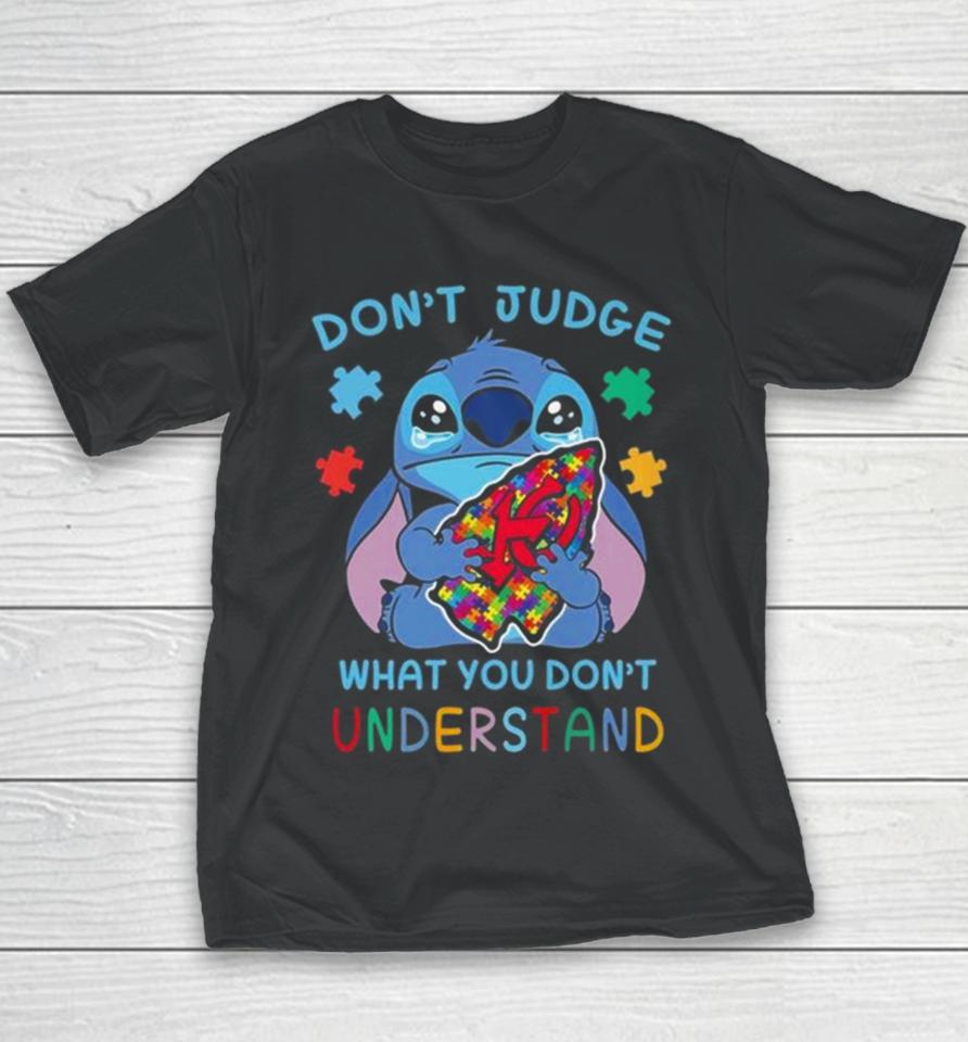 Stitch Kansas City Chiefs Autism Awareness Don’t Judge What You Don’t Understand Youth T-Shirt
